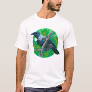 Camiseta Tui da Nova Zelândia - Pintura em acrílico