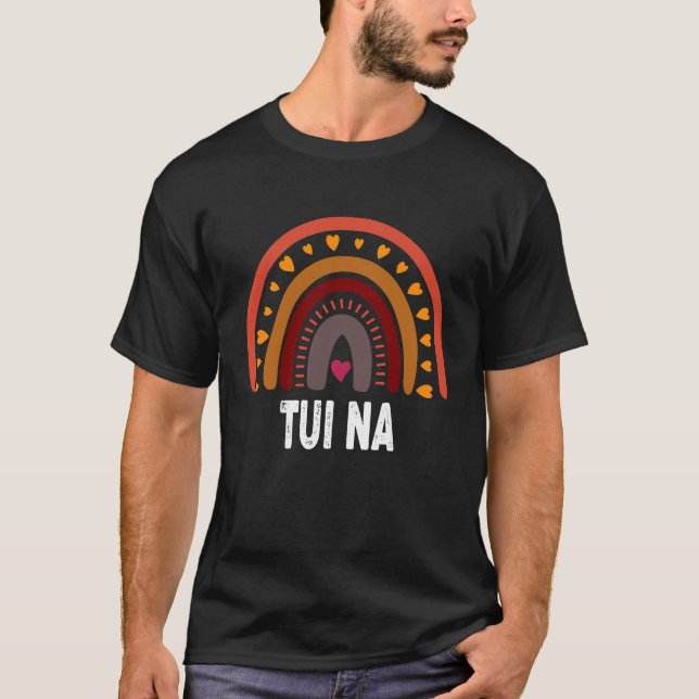 Camiseta Tui Na Healers Arco-Íris Colorido para Terapêutico (Frente)
