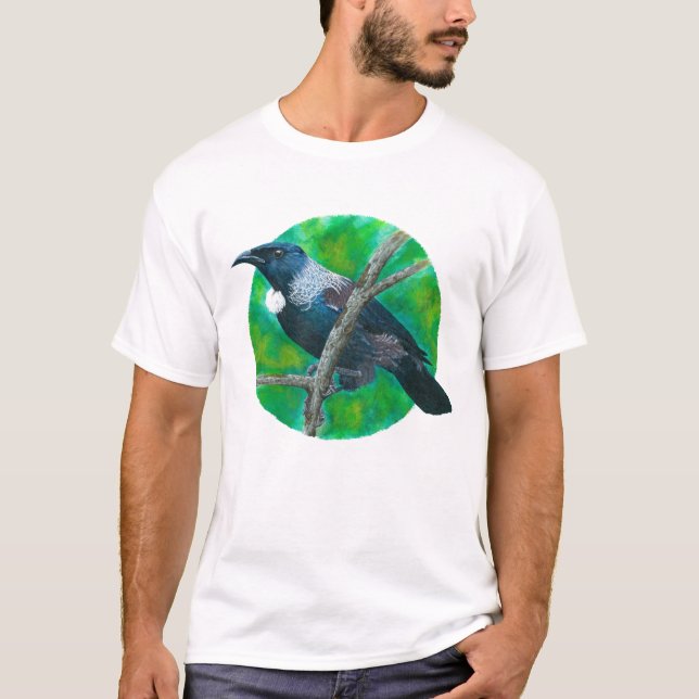 Camiseta Tui Nova Zelândia - Pintura em acrílico (Frente)