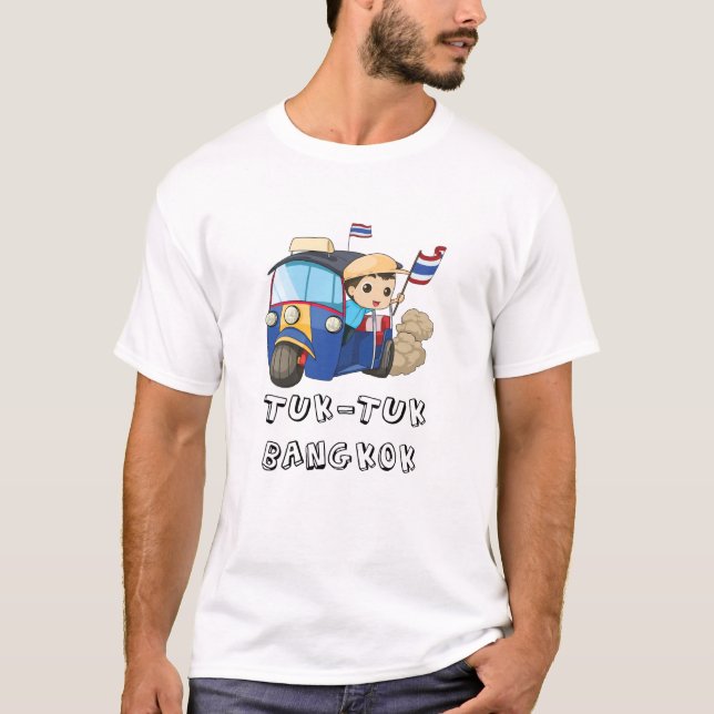 Camiseta Tuk Tuk Bangkok Tailândia, suvenirgráfico com text (Frente)