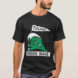 Camiseta Tulane Retro Medo A Onda Verde