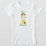 Camiseta Tulip Birthday<br><div class="desc">Tulip Birthday Esta doce garotinha vai iluminar o aniversário do seu filho com sua camisa bonito inspirada em tulipa e cesta segurando um pintinho. Design perfeito para a festa de Primavera ou de aniversário do jardim de Verão. Consulte coordenação de presentes. Design é personalizável.</div>