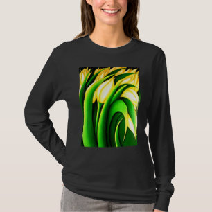 Camiseta Tulipas Amarelas Iluminantes Estilizadas