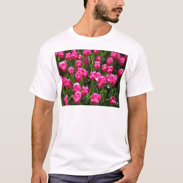 CAMISETA TULIPAS COR-DE-ROSA BONITAS (Frente)