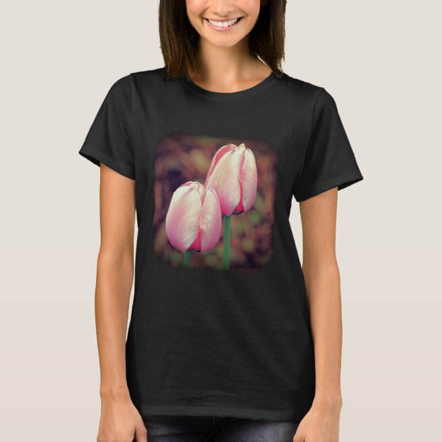 Camiseta Tulipas cor-de-rosa Colírio Natureza Floral (Frente)