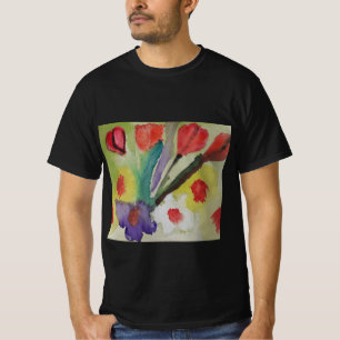 Camiseta Tulipas de abstrato e Flores de Mola