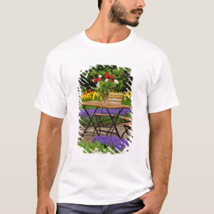 Camiseta Tulipas de mesa no jardim, Jardins Keukenhof,