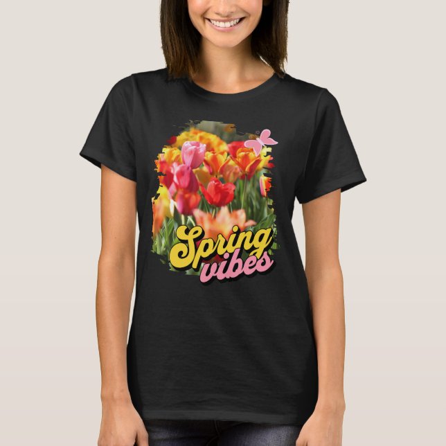 Camiseta Tulipas de primavera Vibes (Frente)
