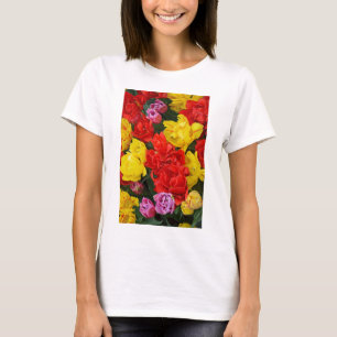 Camiseta Tulipas do primavera do vermelho e do amarelo