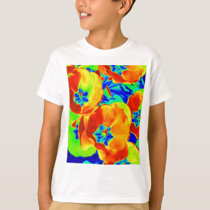 Camiseta tulipas fluorescentes