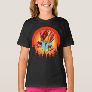 Camiseta tulipas natureza botânica planta