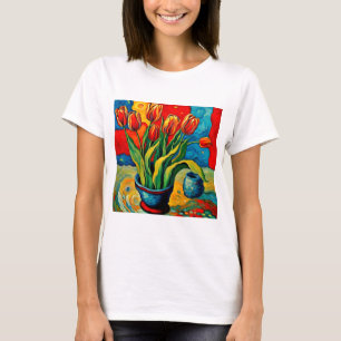 Camiseta Tulipas no vaso