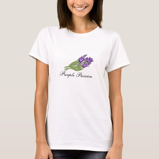 Camiseta Tulipas Paixão Roxa (Frente)