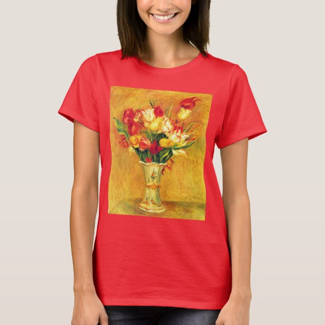 Camiseta Tulipas por Pierre Renoir, Arte Impressionista Ant (Frente)