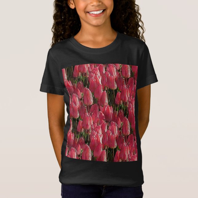 Camiseta Tulipas Rosa Floral (Frente)
