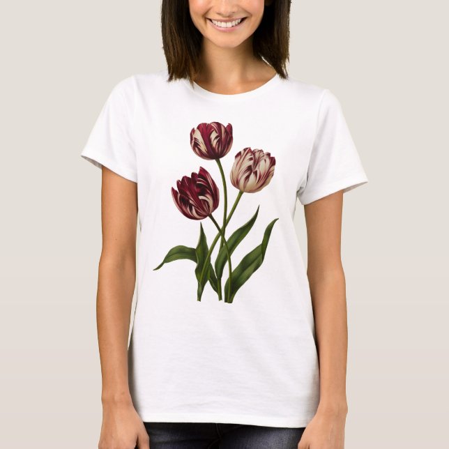 Camiseta Tulipas Variegadas Vintage (Frente)