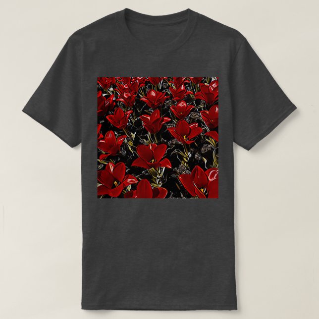 Camiseta Tulipas vermelhas (Frente do Design)