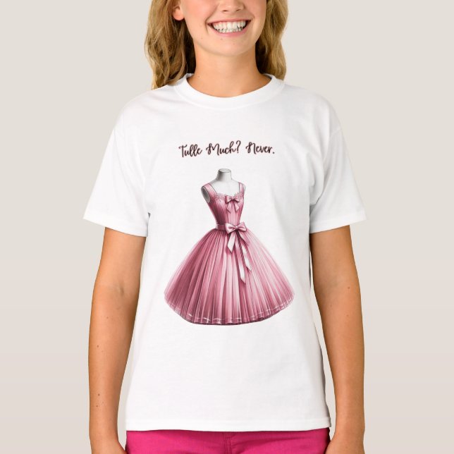 Camiseta Tulle Much? Nunca. T-Shirt Tulle Rosa (Frente)