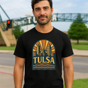 Camiseta Tulsa Oklahoma Retro Art Deco Emblem