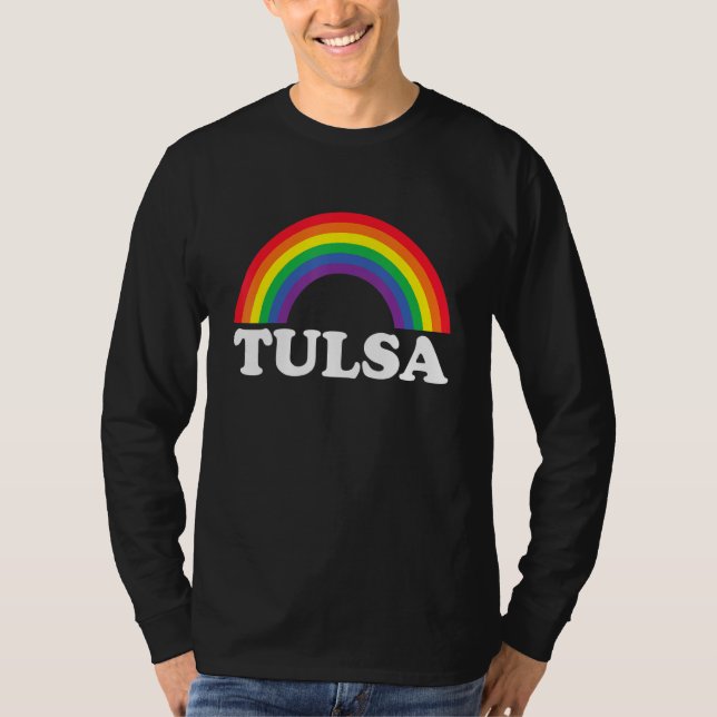 Camiseta Tulsa Rainbow LGBTQ Gay Pride Lesbians Queer (Frente)