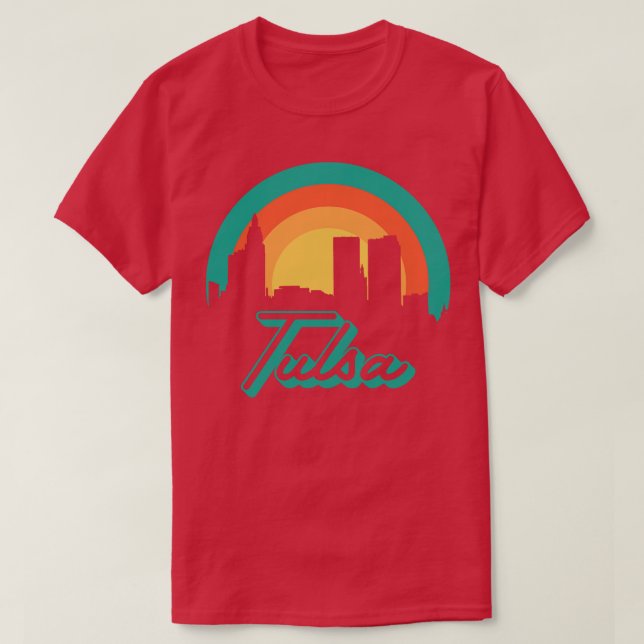 Camiseta Tulsa Skyline Estado de Oklahoma (Frente do Design)