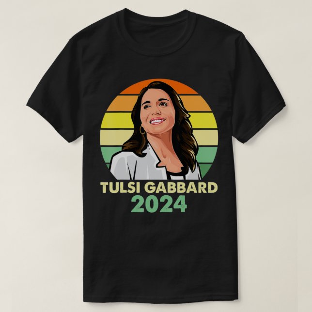 Camiseta Tulsi Gabbard para o Presidente Patriot Democrata  (Frente do Design)