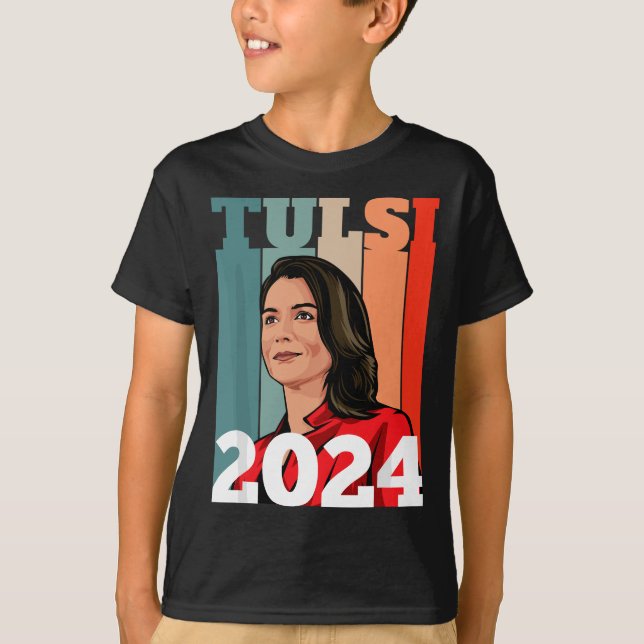 Camiseta Tulsi Gabbard para o Presidente Patriot Democrata  (Frente)