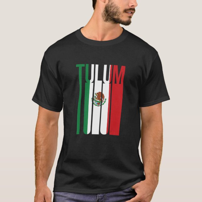 Camiseta Tulum Mexico Cancun Mexicano Flag Resort Trip Beac (Frente)