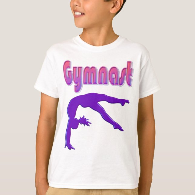 Camiseta Tumbling de Ginástica Roxo Metálico (Frente)