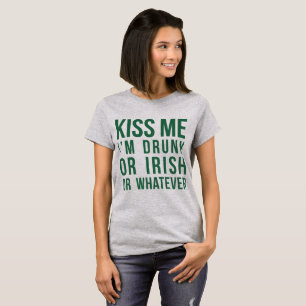 Camiseta Tumblr T-Shirt Beija-me Sou Bebado de Irlandês
