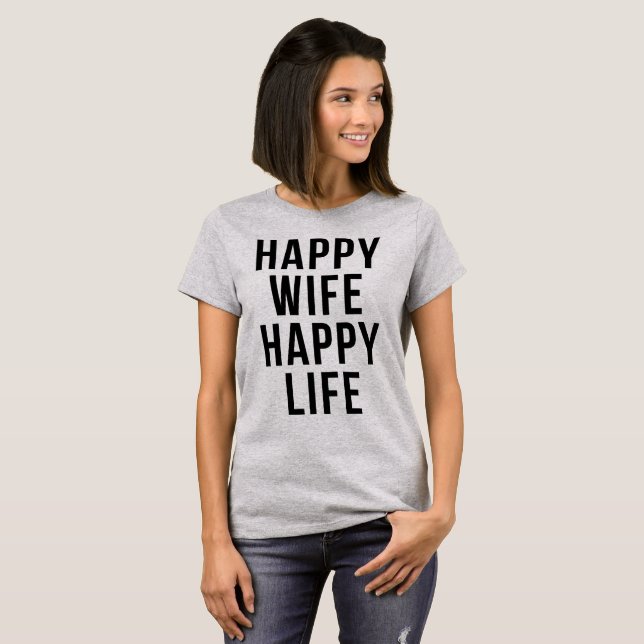 Camiseta Tumblr T-Shirt Happy Wife Life (Frente Completa)