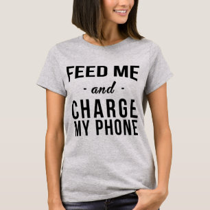 Camiseta Tumblr T-Shirt Me Alimente e Carregue Meu Telefone