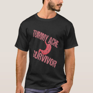 Camiseta Tummy Ache Sobrevivente Stomachache Homens Vintage
