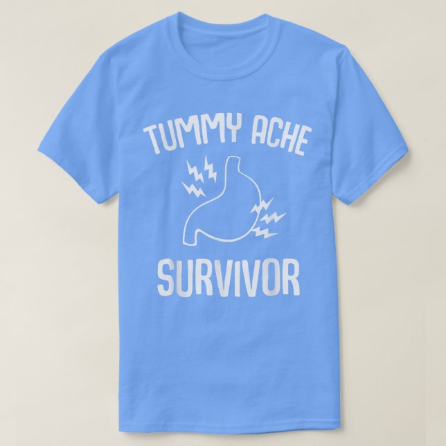 Camiseta Tummy Ache Sobrevivente Stomachache IBS Homens Eng (Frente do Design)