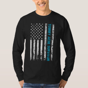 Camiseta Tummy Ache Survive USA Flag IBS Stomachache