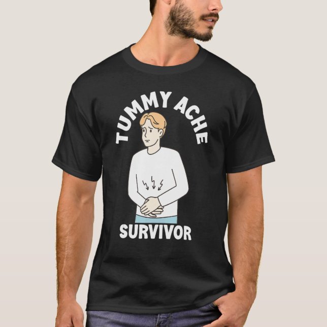 Camiseta Tummy Ache Survivor   Men Women Stomachache IBS   (Frente)