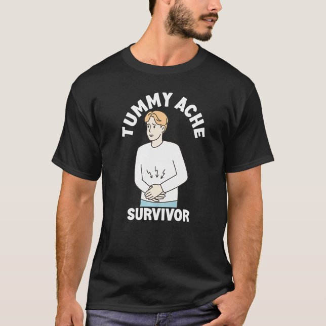 Camiseta Tummy Ache Survivor  Men Women Stomachache IBS (Frente)