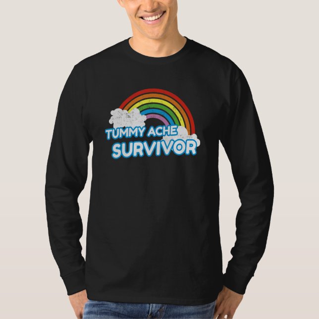 Camiseta Tummy Ache Survivor   Stomach Ache IBS Rainbow (Frente)