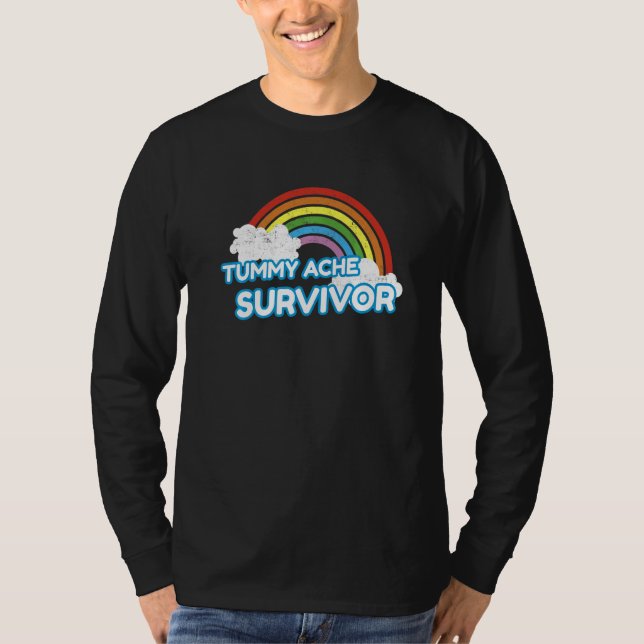 Camiseta Tummy Ache Survivor  Stomach Ache IBS Rainbow (Frente)