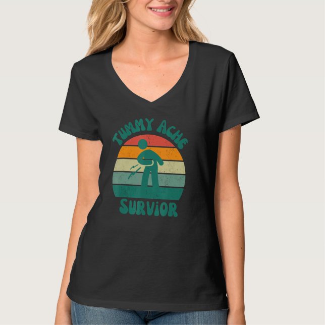 Camiseta Tummy Ache Survivor Stomachache IBS  Men Woman (Frente)