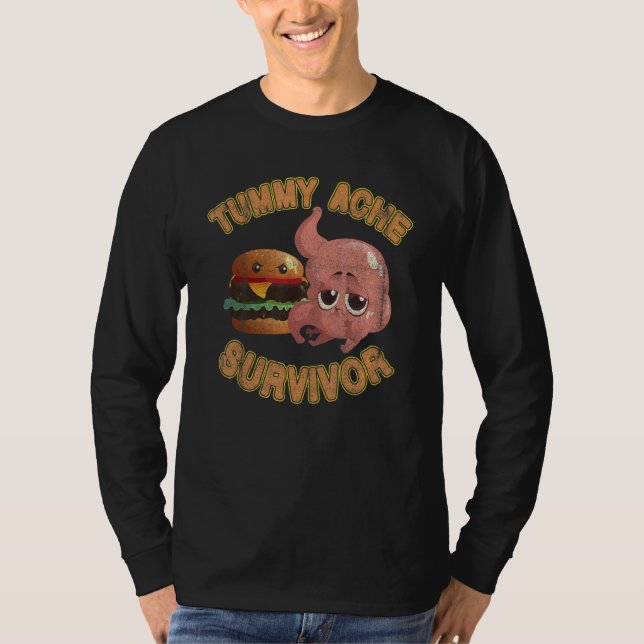 Camiseta Tummy Ache Survivor Vintage Retro (Frente)