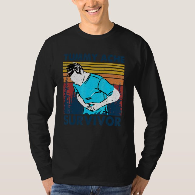 Camiseta Tummy Pain Survivor Stomach Ache  Tummy Ache Survi (Frente)