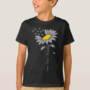 Camiseta Tumor cerebral conscientização girassol fita cinza