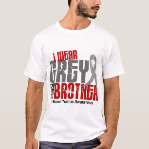 Camiseta Tumor cerebral eu visto o cinza para meu irmão 6,