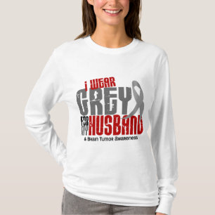 Camiseta Tumor cerebral eu visto o cinza para meu marido