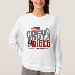 Camiseta Tumor cerebral eu visto o cinza para minha