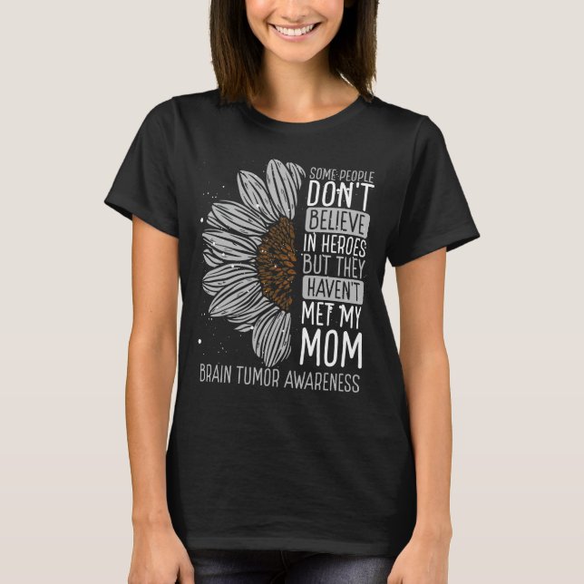 Camiseta Tumor cerebral Fita de Sensibilização Mãe Guerreir (Frente)