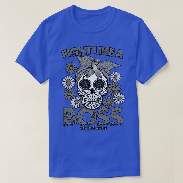 Camiseta Tumores cerebrais A consciência luta como chefe (Frente do Design)