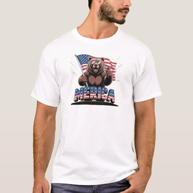 Camiseta Tumultos Patrióticos Para Cima do Urso T-Shirt - A (Frente)