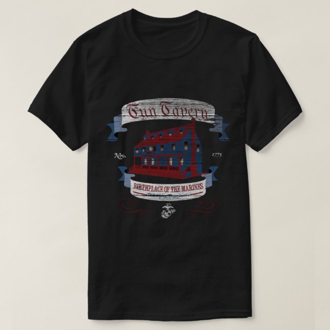 Camiseta Tun Tavern - Birthplace of the US Marine Corps - S (Frente do Design)